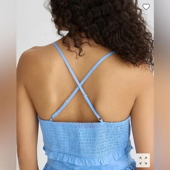 J.Crew Cross-Back Smocked-Waist Eyelet Top S - Picture 3 of 3